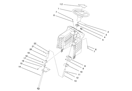 Steering Assembly Diagram and Parts List for 71190 7900001 - 7999999 Toro Lawn Tractor