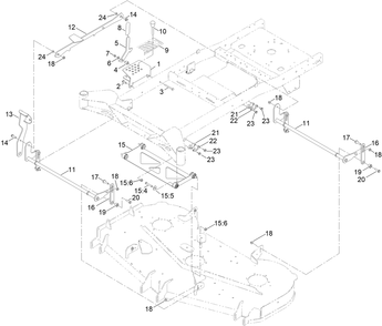Decklift Assembly Diagram and Parts List for 76608 400000000 - 417419999 Toro Lawn Tractor