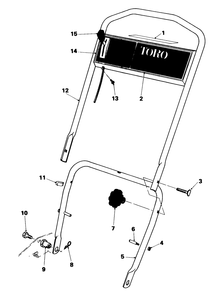 Handle Assembly (Model 18005) Diagram and Parts List for 18005 1000001 - 1999999 Toro Lawn Mower
