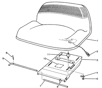 Seat Assembly Diagram and Parts List for 70142 59000001 - 59999999 Toro Lawn Tractor