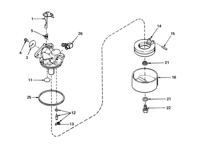 Carburetor No. 631831 (Models 20517, 20644 And 20657) Diagram and Parts List for 20644 7000001 - 7999999 Toro Lawn Mower