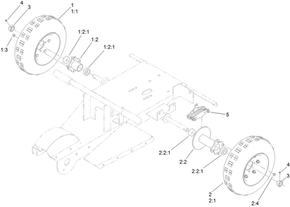 Wheel And Brake Assembly Diagram and Parts List for 22615HD 400000000 - 401999999 Toro Stump Grinder