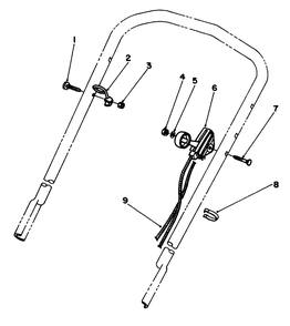 Throttle Control Assembly Diagram and Parts List for 20586 5000001 - 5999999 Toro Lawn Mower