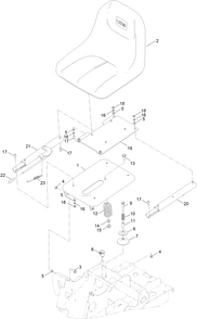 Part Location Diagram of 134-7177 Toro Supporting Plate, Seat