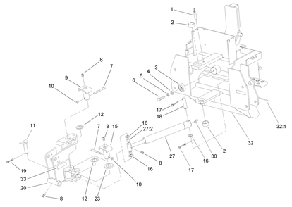 Main And Swing Frame Assembly Diagram and Parts List for 23163 317000001 - 317999999 Toro Lawn Tractor Accessories