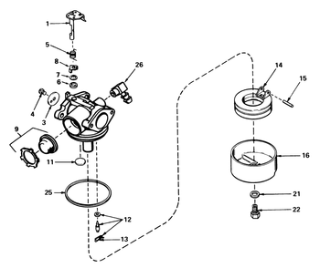 Carburetor No. 632050 Diagram and Parts List for 20610 1000001 - 1999999 Toro Lawn Mower