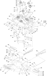 Deck Assembly Diagram and Parts List for 74279TE 404320000-999999999 Toro Lawn Tractor