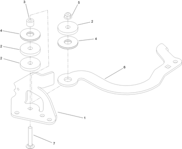 Idler Arm Assembly Diagram and Parts List for 44427 406959897-406959899 Toro Lawn Mower