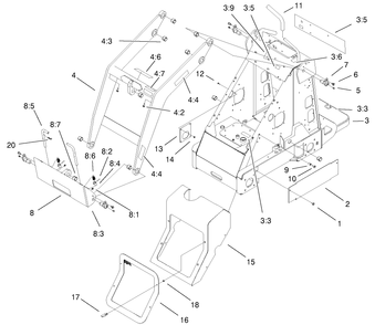 Part Location Diagram of 99-5126-03 Toro Hood Assembly