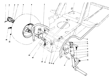 Front Axle Assembly Diagram and Parts List for 57300 1000001 - 1999999 Toro Lawn Tractor