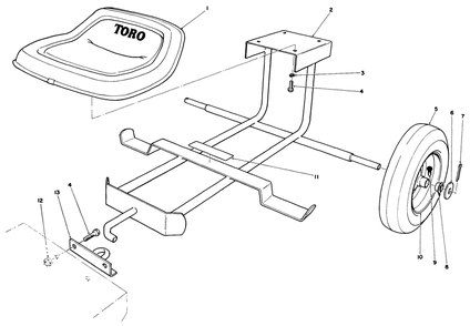 Sulky Kit Model No. 30122 (Optional) Diagram and Parts List for 30112 8000001 - 8999999 Toro Lawn Tractor Accessories
