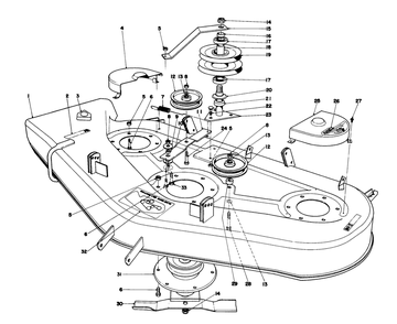 Cutting Deck Diagram and Parts List for 57356 5000001 - 5999999 Toro Lawn Tractor