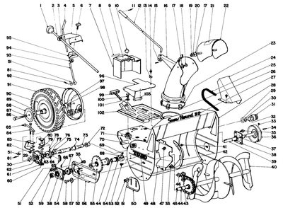 20" Snowhound P. H. Assembly Diagram and Parts List for 31210 0000001 - 0999999 Toro Snow Blower