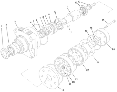Hydraulic Motor Assembly No. 98-4704 Diagram and Parts List for 22300 890001 - 899999 Toro Lawn Tractor Accessories