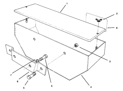 Weight Box Assembly Diagram and Parts List for 30761 690001 - 699999 Toro Snow Blower