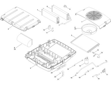 Air Conditioner/Heater Assembly No. 136-4029 Diagram and Parts List for 25208 400000000 - 999999999 Toro Lawn Tractor Accessories