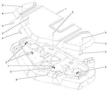 Cover Assembly Diagram and Parts List for 30569 90500 - 99999 Toro Lawn Mower