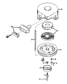 Rewind Starter No. 590420 Diagram and Parts List for 23375 0000001 - 0999999 Toro Lawn Mower