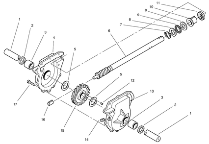 24" Auger Gearcase Assembly No. 74-1560 Diagram and Parts List for 38543 7900001 - 7999999 Toro Snow Blower