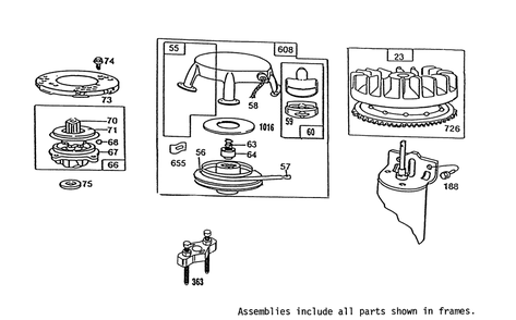 Briggs & Stratton No. 256707-0130-01 (Cont.) Diagram and Parts List for 56190 1000001 - 1999999 Toro Lawn Tractor