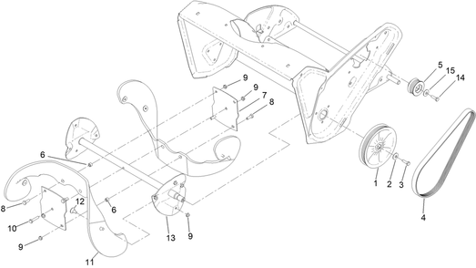 Rotor And Rotor Drive Assembly Diagram and Parts List for 39921T 400000000 - 414459520 Toro Snow Blower