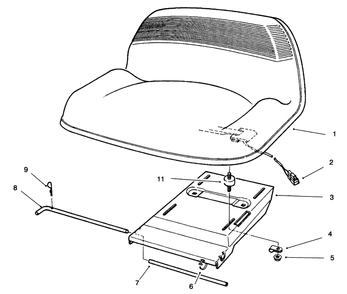 Seat Assembly Diagram and Parts List for 70081 6900001 - 6999999 Toro Lawn Tractor