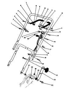 Handle & Throttle Control Assembly Diagram and Parts List for 20101 1000001 - 1999999 Toro Lawn Mower