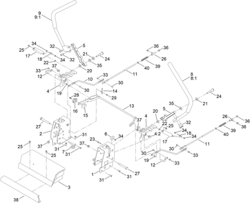 Motion Control Assembly Diagram and Parts List for 74687 408976622 - 410149999 Toro Lawn Tractor
