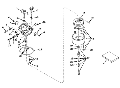 Carburetor Model No. 631115 Diagram and Parts List for 23200 7000001 - 7999999 Toro Lawn Mower
