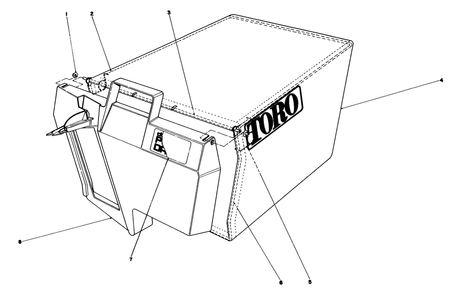 Grass Bag Assembly No. 11-0189 Diagram and Parts List for 20684 4000001 - 4999999 Toro Lawn Mower