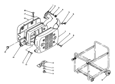 Muffler Assembly Diagram and Parts List for 62027 4000001 - 4999999 Toro Generator