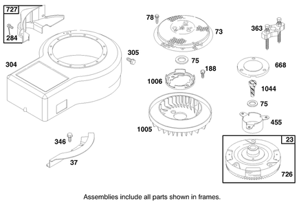 Engine Briggs & Stratton Model 28n707-0131-01 Diagram and Parts List for 71217 7900001 - 7999999 Toro Lawn Tractor