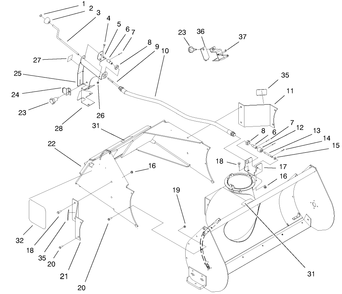 Crank And Mounting Assembly Diagram and Parts List for 22456 990001 - 999999 Toro Snow Blower