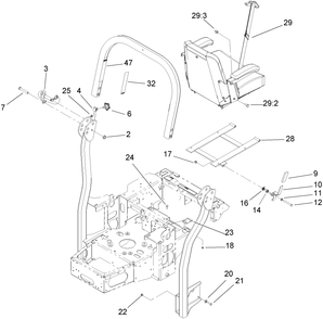 Roll-Over-Protection-System Assembly 2 Diagram and Parts List for 74415 (250000001-250005000)(2005) Toro Lawn Mower