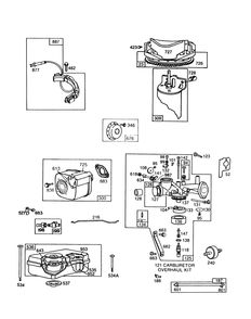 Engine Briggs & Stratton Model No. 252707-0621-01 (Continued) Diagram and Parts List for 56155 6000001 - 6999999 Toro Lawn Tractor