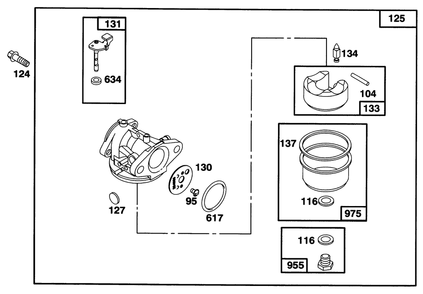 Engine Briggs & Stratton Model 128807-0658-01 Diagram and Parts List for 20473 6900001 - 6999999 Toro Lawn Mower