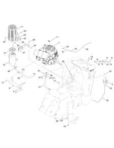 Engine And Muffler Assembly Diagram and Parts List for 22984 408000000 - 412599999 Toro Lawn Tractor Accessories