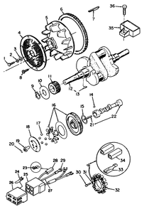Blower, Crankshaft, Camshaft-Engine, Onan Model No. P220g, Type No. 1/10808c Diagram and Parts List for 30798 9000001 - 9999999 Toro Lawn Tractor