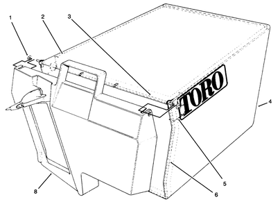Grass Bag Assembly No. 11-0189 Diagram and Parts List for 20766B 49000001 - 49999999 Toro Lawn Mower