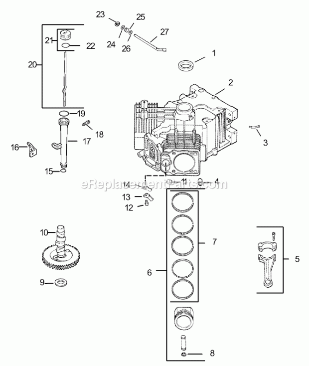 Crankcase Assembly Kohler Cv20s Pro 65593 Diagram and Parts List for 74177 230007001-230999999 Toro Lawn Mower