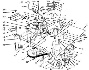Transmission & Linkage Assembly Diagram and Parts List for 70060 49000001 - 49999999 Toro Lawn Tractor