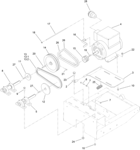 Drive Assembly Diagram and Parts List for 60212 404320000 - 999999999 Toro Cement Mixer