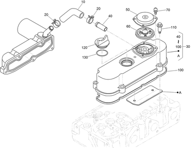 Cylinder Head Cover Assembly Diagram and Parts List for 74264TE (314000001-314999999)(2014) Toro Lawn Mower