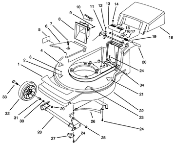 Housing Assembly Diagram and Parts List for 20806B 4900001 - 4999999 Toro Lawn Mower
