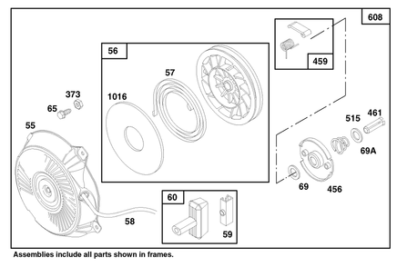 Engine Briggs & Stratton Model 135202-0263-01 Diagram and Parts List for 62924 7900001 - 7999999 Toro Leaf Blower / Vacuum
