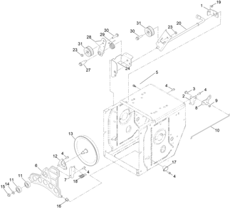 Auger Drive Assembly Diagram and Parts List for 38701 411700000 - 999999999 Toro Power Broom