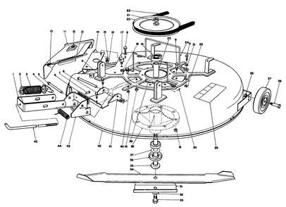 Mower Assembly Diagram and Parts List for 56177 2000001 - 2999999 Toro Lawn Tractor