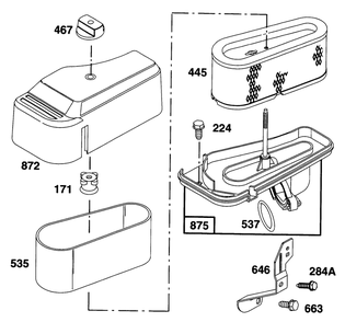Engine Briggs & Stratton Model 28n707-0131-01 Diagram and Parts List for 71193 6900001 - 6999999 Toro Lawn Tractor