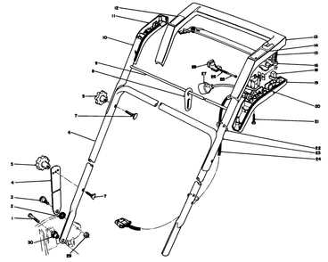 Handle Assembly Diagram and Parts List for 20564 0000001 - 0999999 Toro Lawn Mower