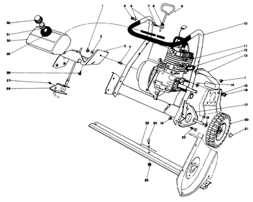 Engine Assembly (Model 38120) Diagram and Parts List for 38120 2000001 - 2999999 Toro Snow Blower